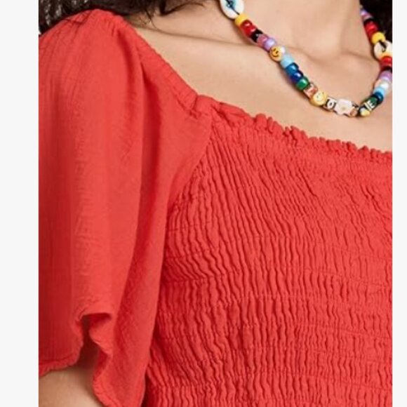 Umgee Boho Smocked Babydoll Short‎ Dress With Flutter Sleeves - Picture 3 of 11